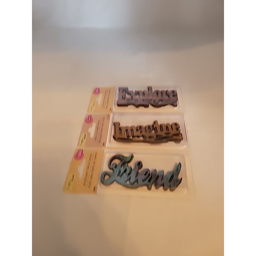 Crafter's Square Laser Cut Words Mix LOT OF 3 Packages TOTAL 9 Words New